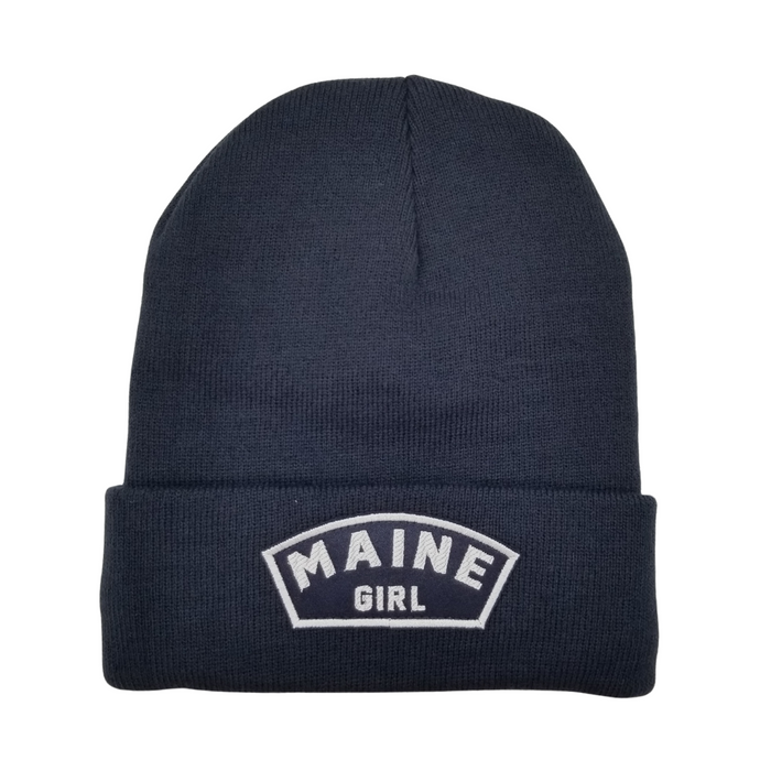 Maine Girl Fleece Lined Knit Beanie Navy