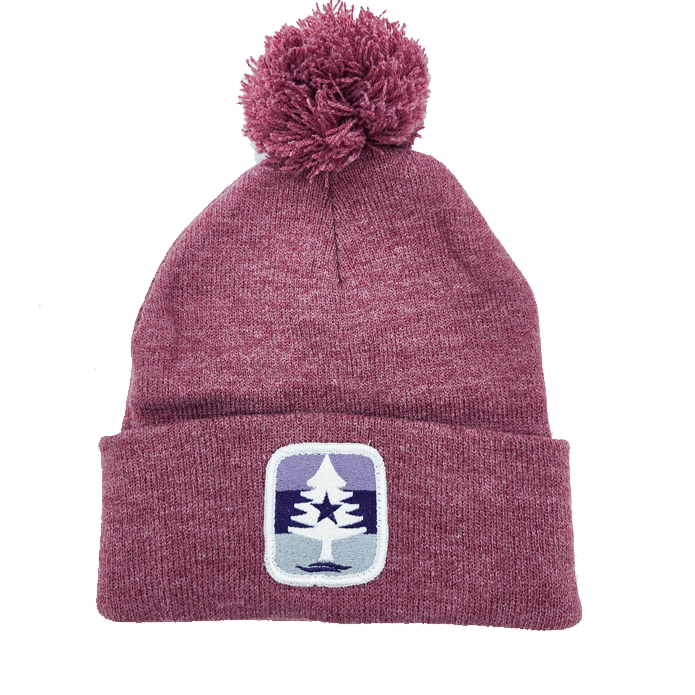 Rogue Life Mauve Stripe 7 Knit Pom Hat