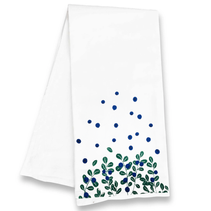 Maine Blueberries Kitchen Tea Towel