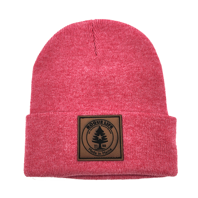 Rogue Life Logo Leather Patch Knit Beanie