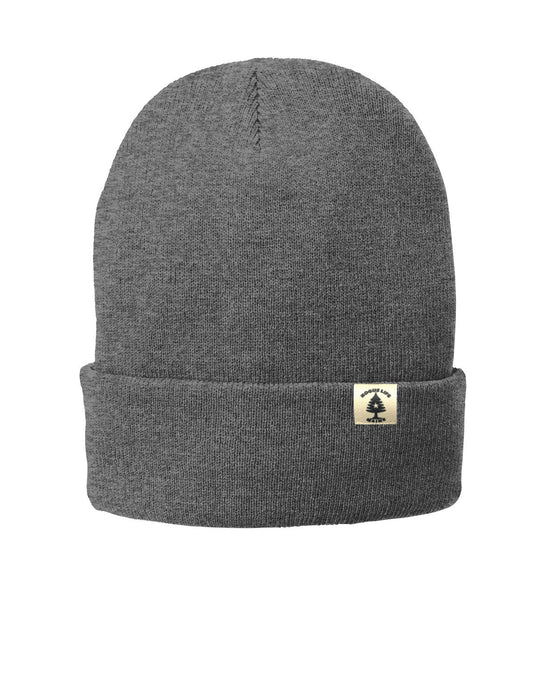 Leather Patch Rogue Life Fleece-Lined Knit Hat - Oxford Grey