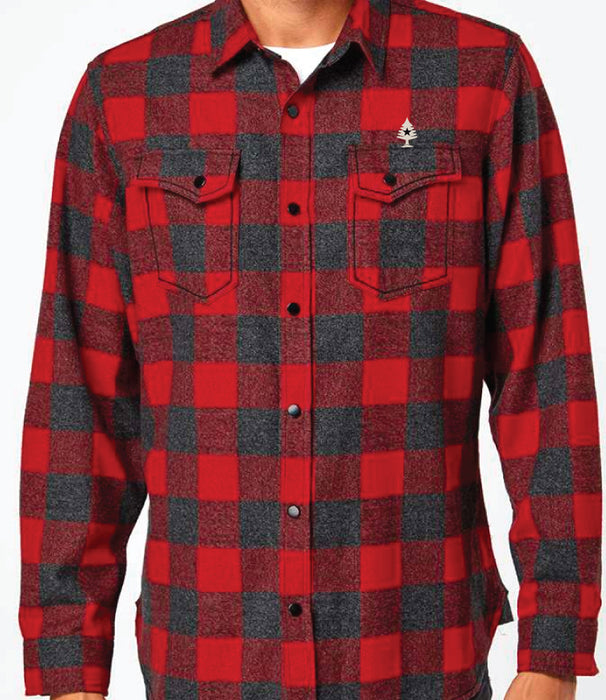 Men's Flannel Shirt Snap Front Buffalo Plaid