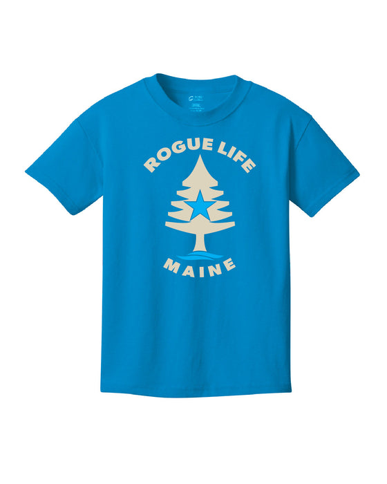 Kids Rogue Life Tree Logo Tee - Sapphire Blue